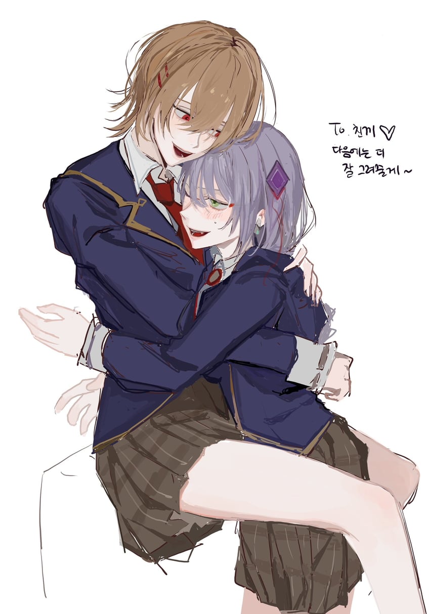 kayamori ruka and izumi yuki (heaven burns red) drawn by chinkki
