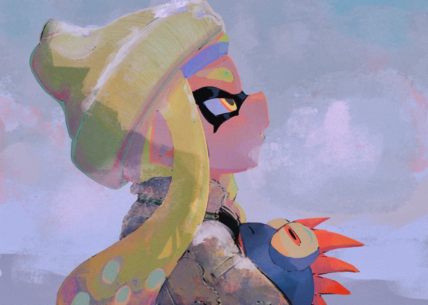 inkling player character, inkling girl, smallfry, and agent 3 (splatoon and 1 more) drawn by zicbx