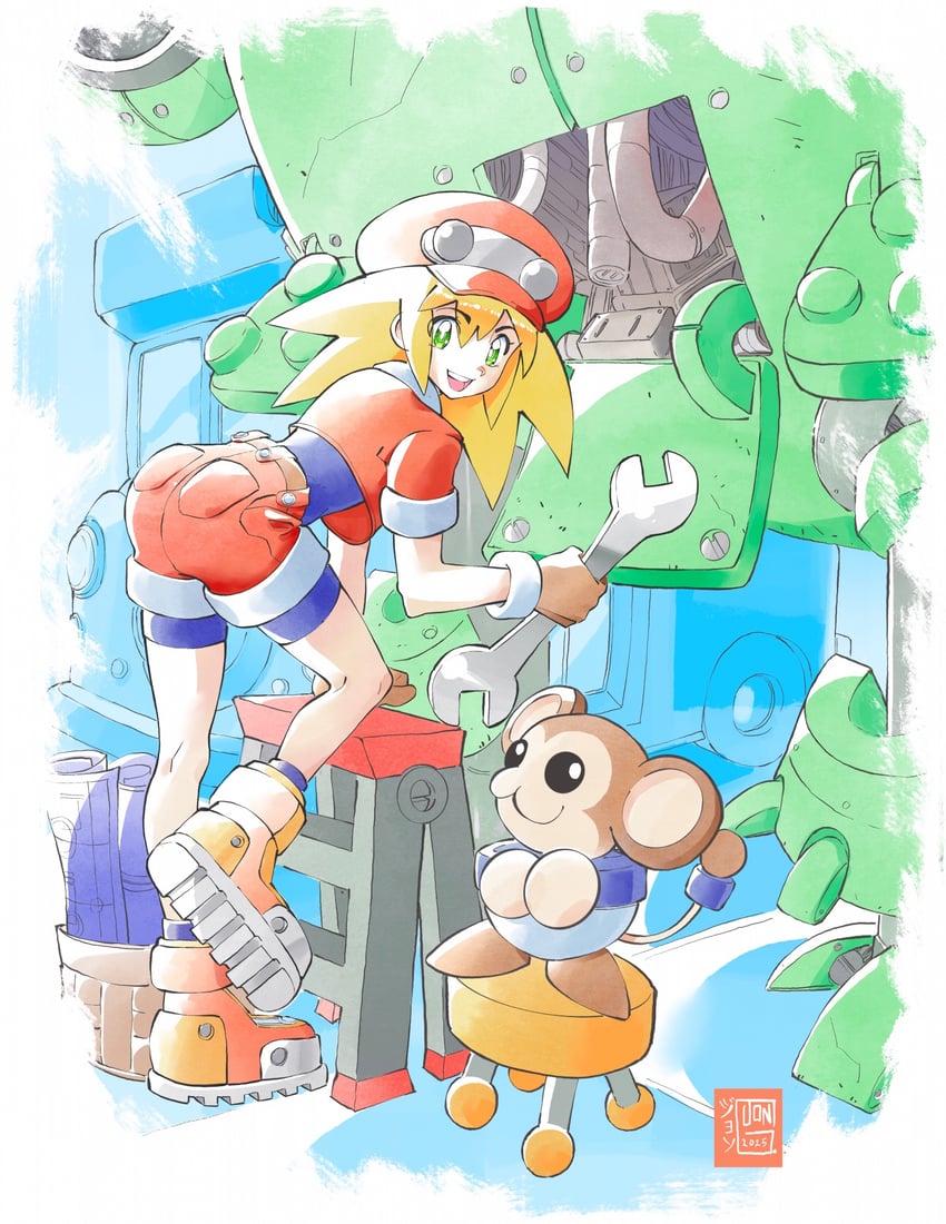 roll caskett and data (mega man and 1 more) drawn by getinthegustaff
