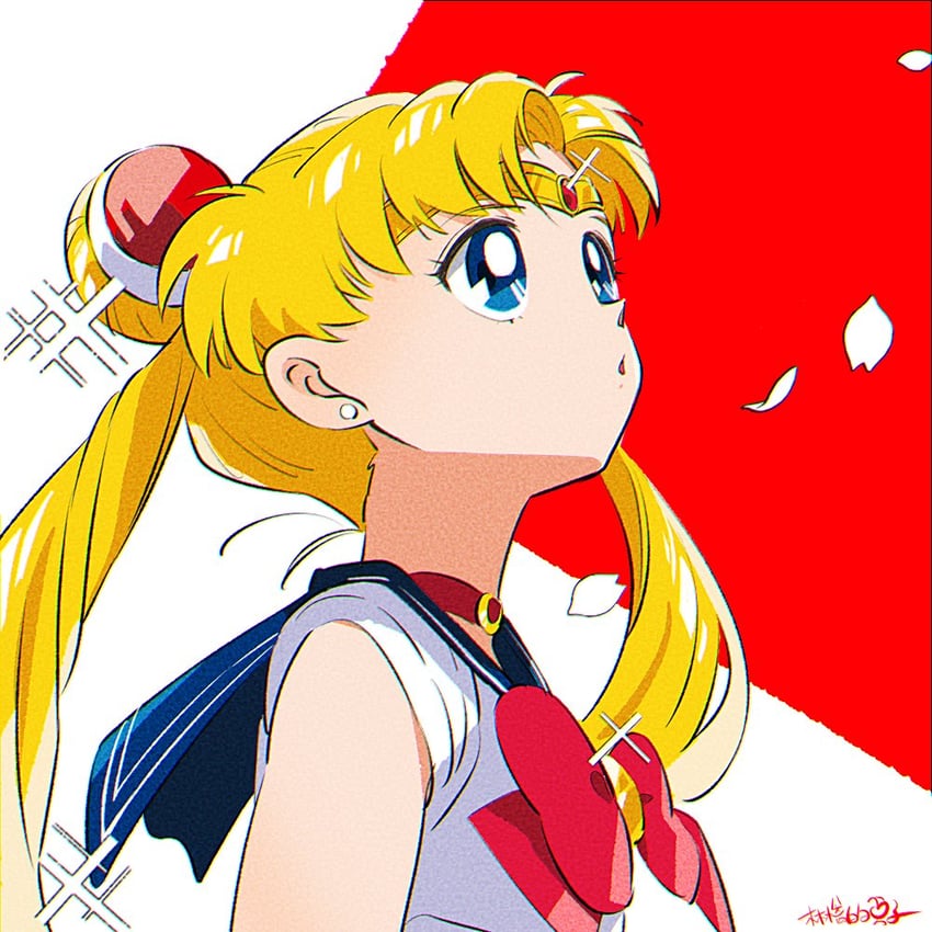 tsukino usagi and sailor moon (bishoujo senshi sailor moon) drawn by apple-boy