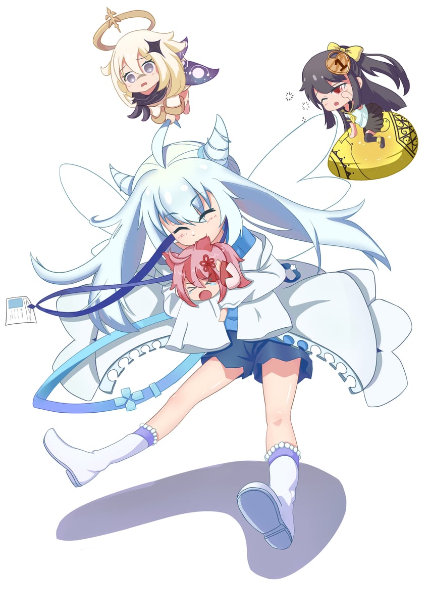 paimon, rin, higokumaru, miyouji, and ling yi (genshin impact and 3 more) drawn by xianyu_fanshen_qian
