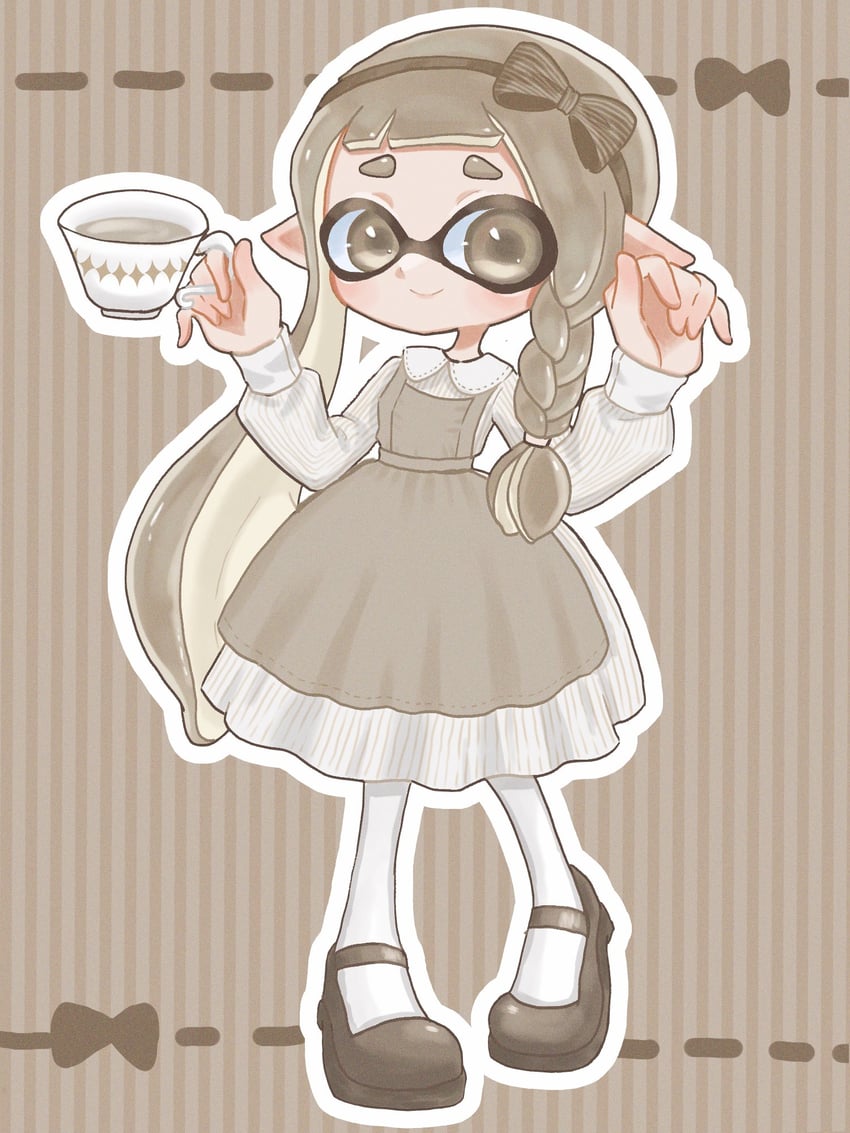 inkling player character and inkling girl (splatoon) drawn by mina_p