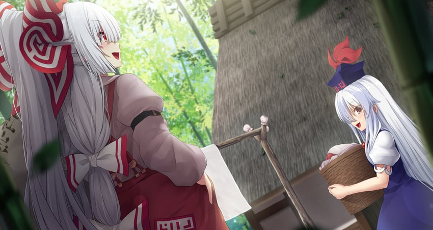 fujiwara no mokou and kamishirasawa keine (touhou) drawn by umarutsufuri