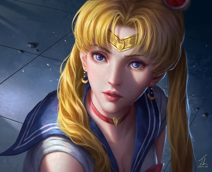 tsukino usagi and sailor moon (bishoujo senshi sailor moon and 1 more) drawn by jerry_loh