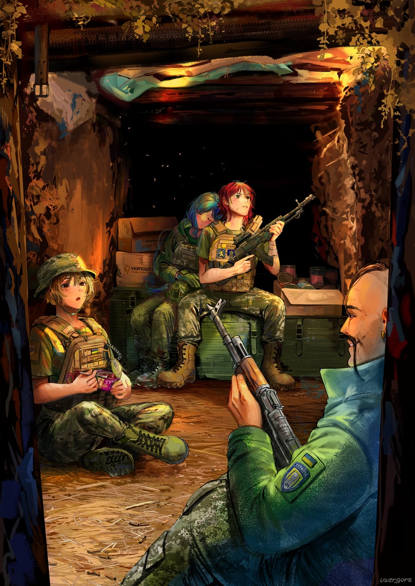 marichka, kraken, kenneth del duca, and cossack (original) drawn by usergore