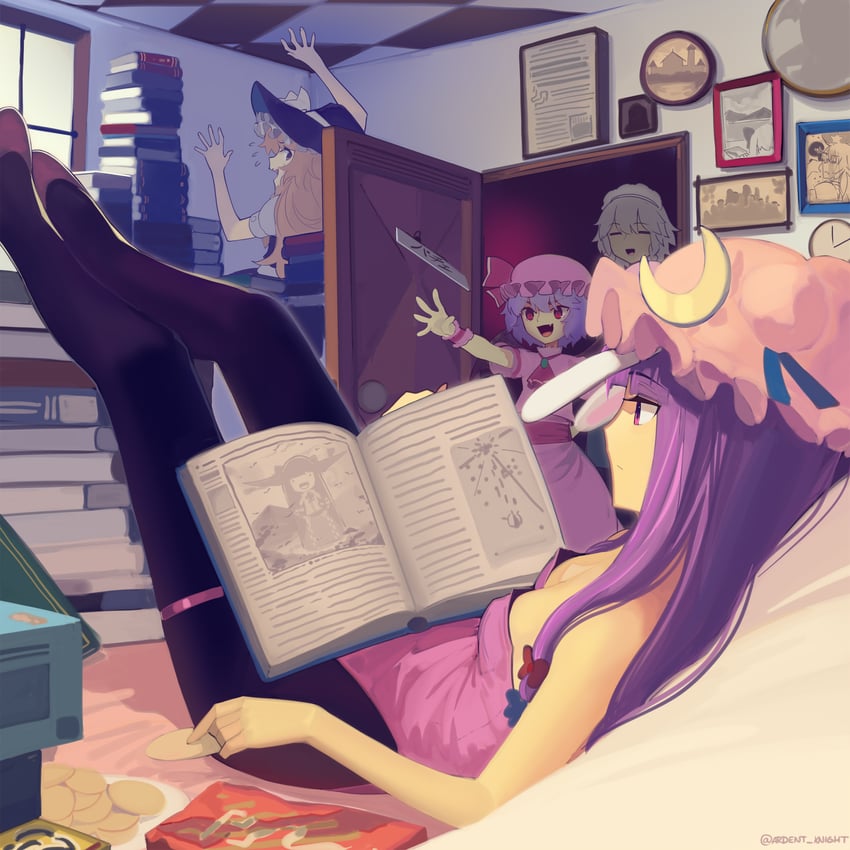 kirisame marisa, remilia scarlet, izayoi sakuya, cirno, patchouli knowledge, and 2 more (touhou) drawn by boa_(brianoa)