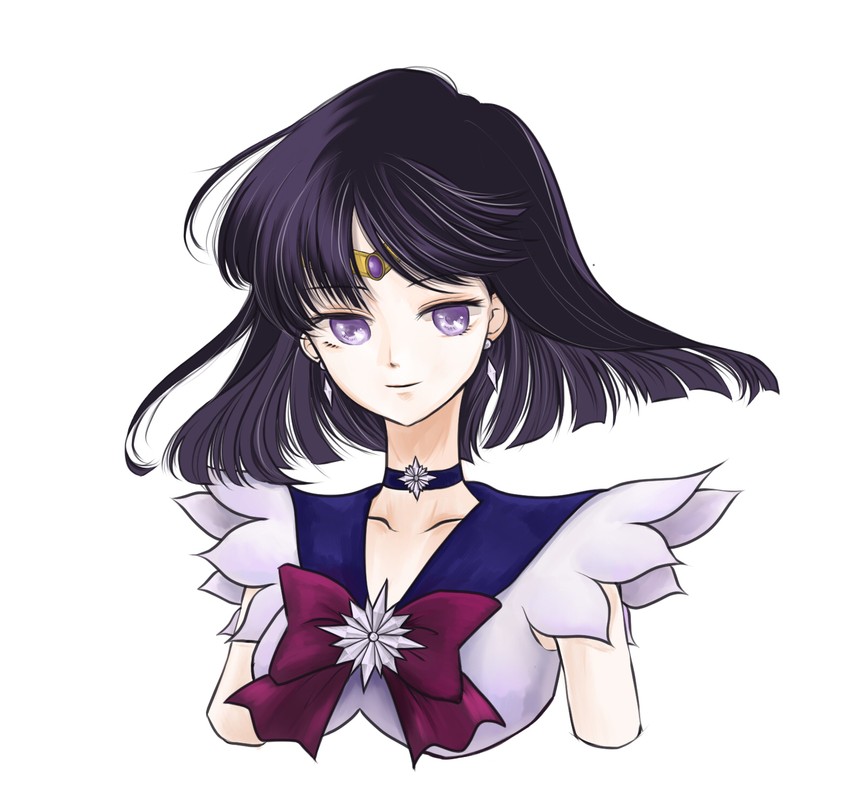 tomoe hotaru and sailor saturn (bishoujo senshi sailor moon) drawn by hagu_kichi_(hgk)