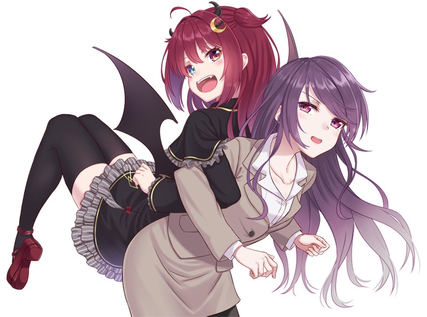 yuzuki roa and gundou mirei (nijisanji) drawn by mizunashi_hayate