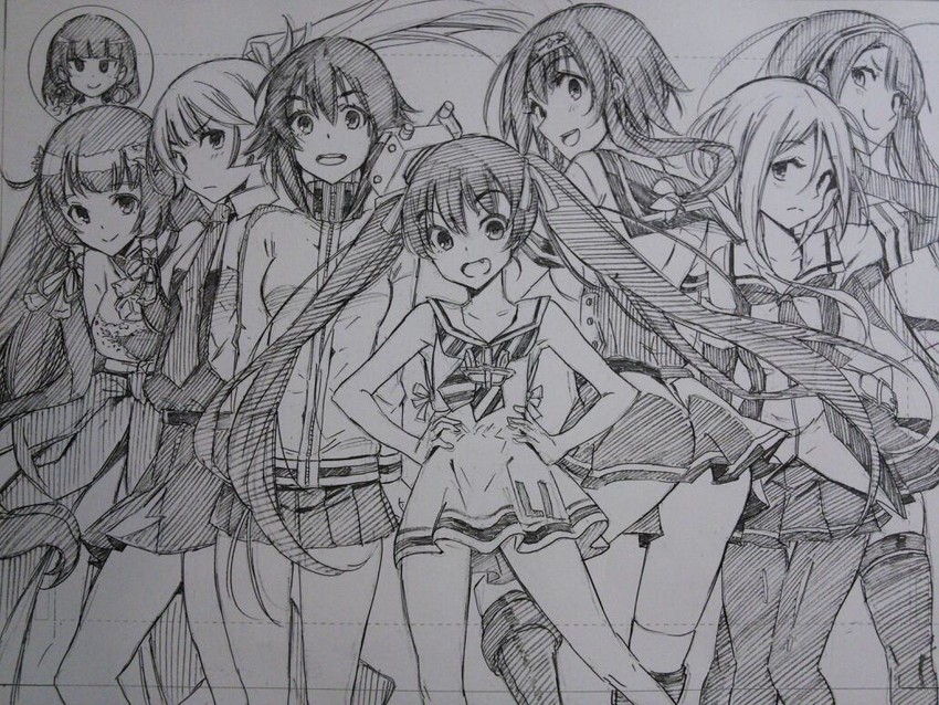 isokaze, teruzuki, libeccio, kawakaze, umikaze, and 3 more (kantai collection) drawn by kojima_takeshi