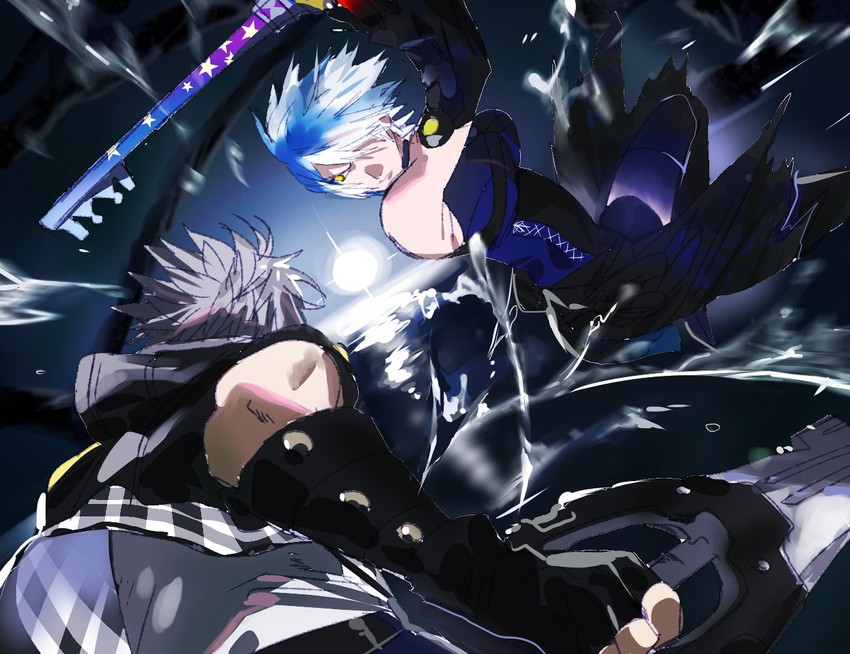 riku and aqua (kingdom hearts and 1 more) drawn by mikuroron