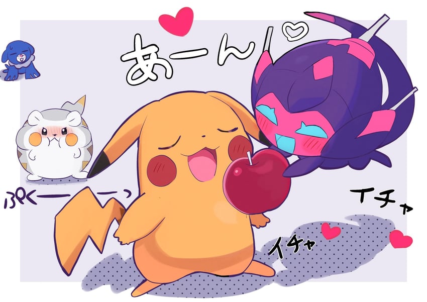 pikachu, popplio, togedemaru, and poipole (pokemon) drawn by abe_(kumayu)