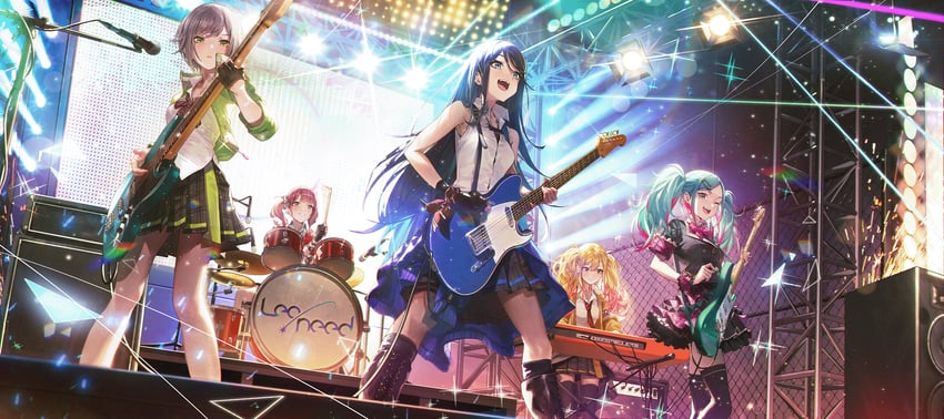 hatsune miku, tenma saki, hoshino ichika, mochizuki honami, hinomori shiho, and 1 more (vocaloid and 1 more) drawn by daniel_deng