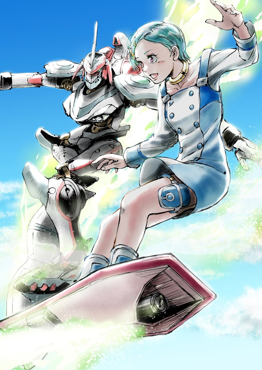 eureka and nirvash (eureka seven) drawn by kaeru_no_papa