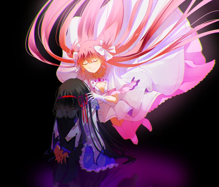 akemi homura, kaname madoka, and ultimate madoka (mahou shoujo madoka magica and 1 more) drawn by renyarrh