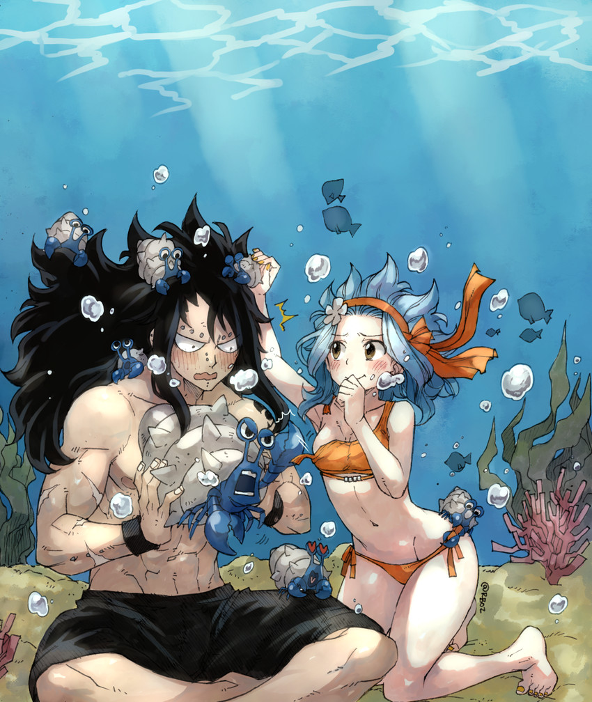 levy mcgarden and gajeel redfox (fairy tail) drawn by rusky Betabooru.