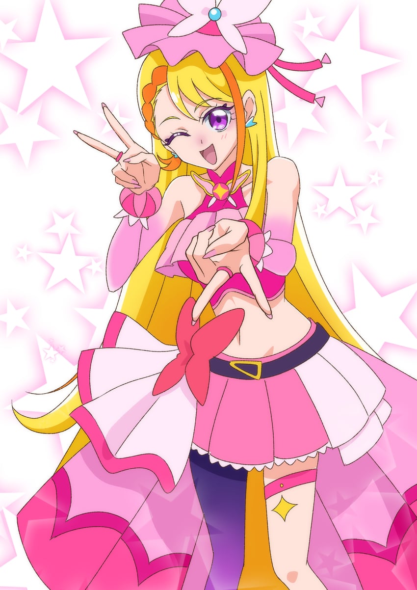 hijiri ageha and cure butterfly (precure and 1 more) drawn by saiba_(moonlight)
