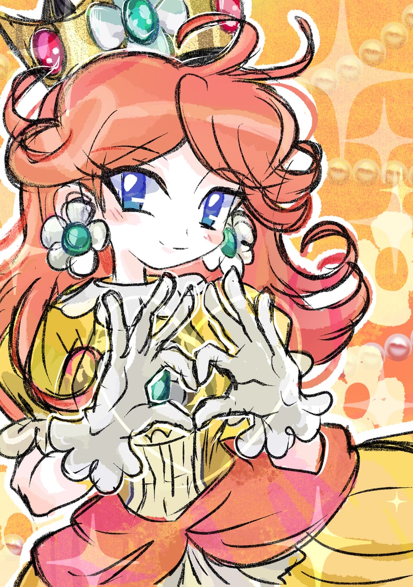 princess daisy (mario) drawn by rakugaki_shitagari-ya