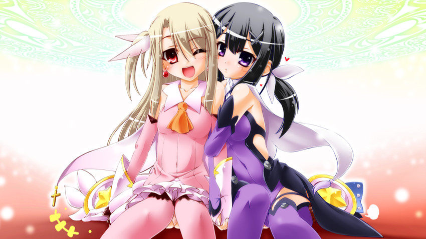 illyasviel von einzbern, miyu edelfelt, prisma illya, magical ruby, and magical sapphire (fate and 1 more) drawn by hisame_genta