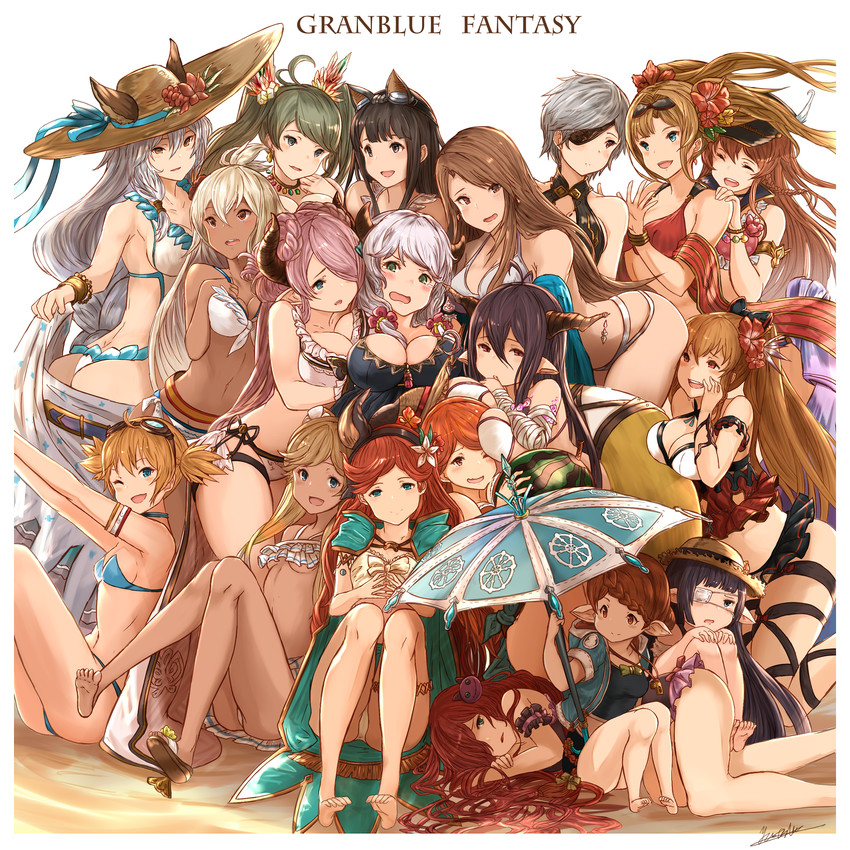 narmaya, zeta, danua, vira, zooey, and 14 more (granblue fantasy) drawn by yatsuka_(846)
