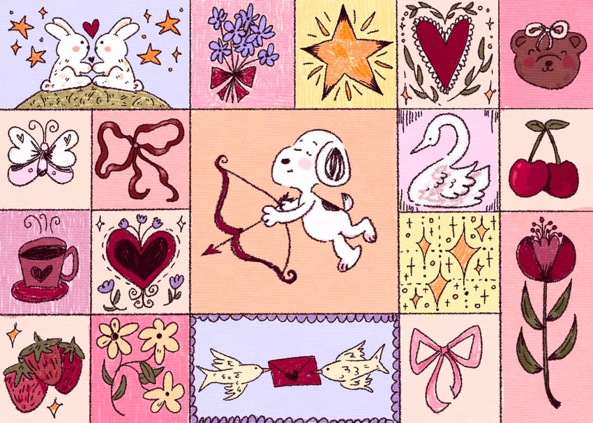 snoopy (original and 1 more) drawn by rosieroot