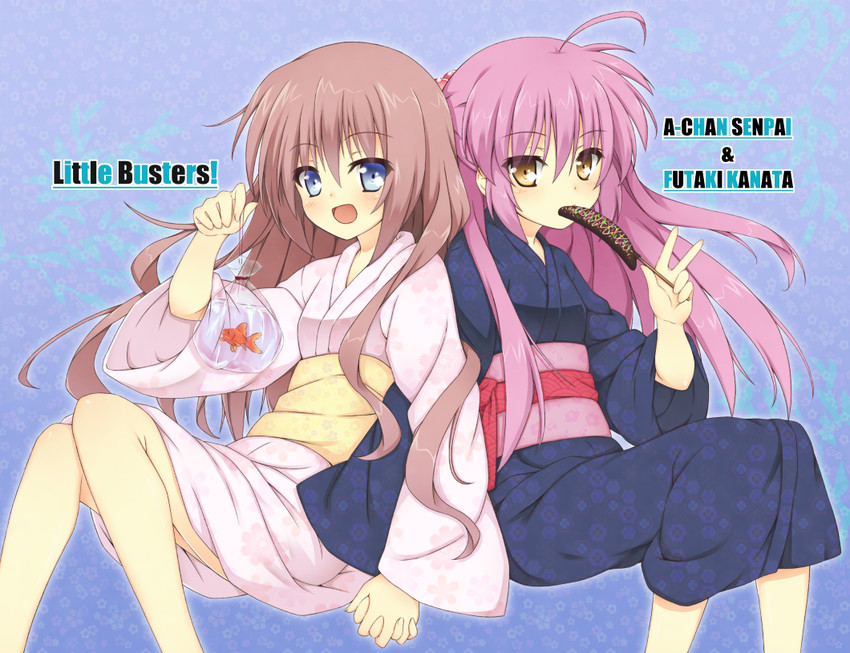 futaki kanata and a-chan (little busters!) drawn by nabari