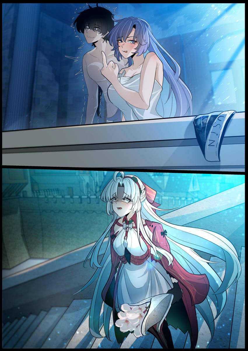 rover, male rover, carlotta, and cantarella (wuthering waves) drawn by nort_muhehehe