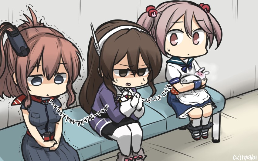 sazanami, ashigara, saratoga, ashigara kai ni, sazanami kai, and 1 more (kantai collection) drawn by hamu_koutarou