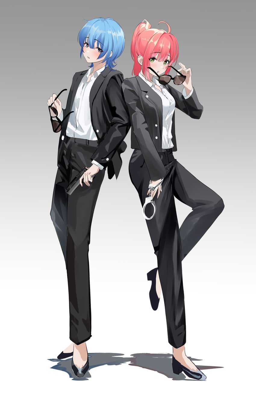 hoshimachi suisei and sakura miko (hololive) drawn by tanishi_(hetianming11093)