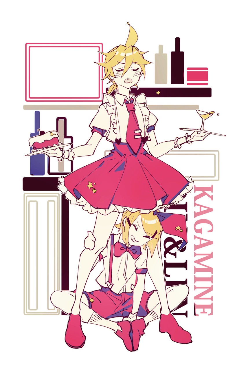 kagamine rin and kagamine len (vocaloid) drawn by chi_ya