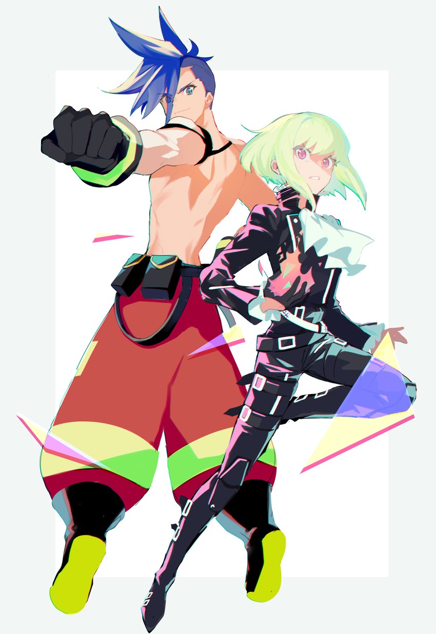 lio fotia and galo thymos (promare) drawn by rox_00012