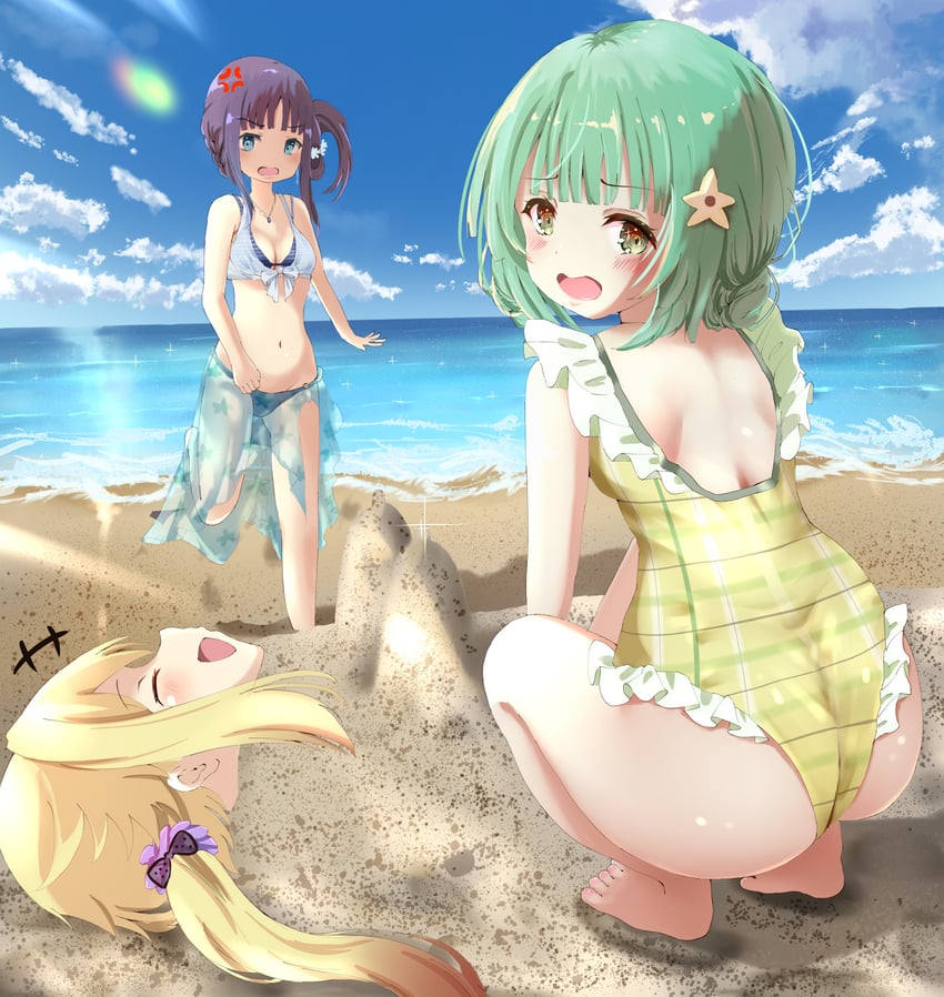 nanami yachiyo, mitsuki felicia, and natsume kako (mahou shoujo madoka magica and 1 more) drawn by pikuru
