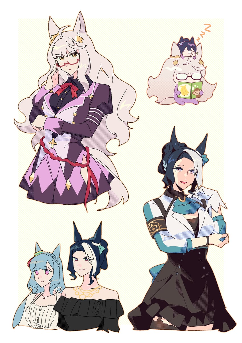 narita brian, mejiro ardan, biwa hayahide, and mejiro ramonu (umamusume) drawn by gocic