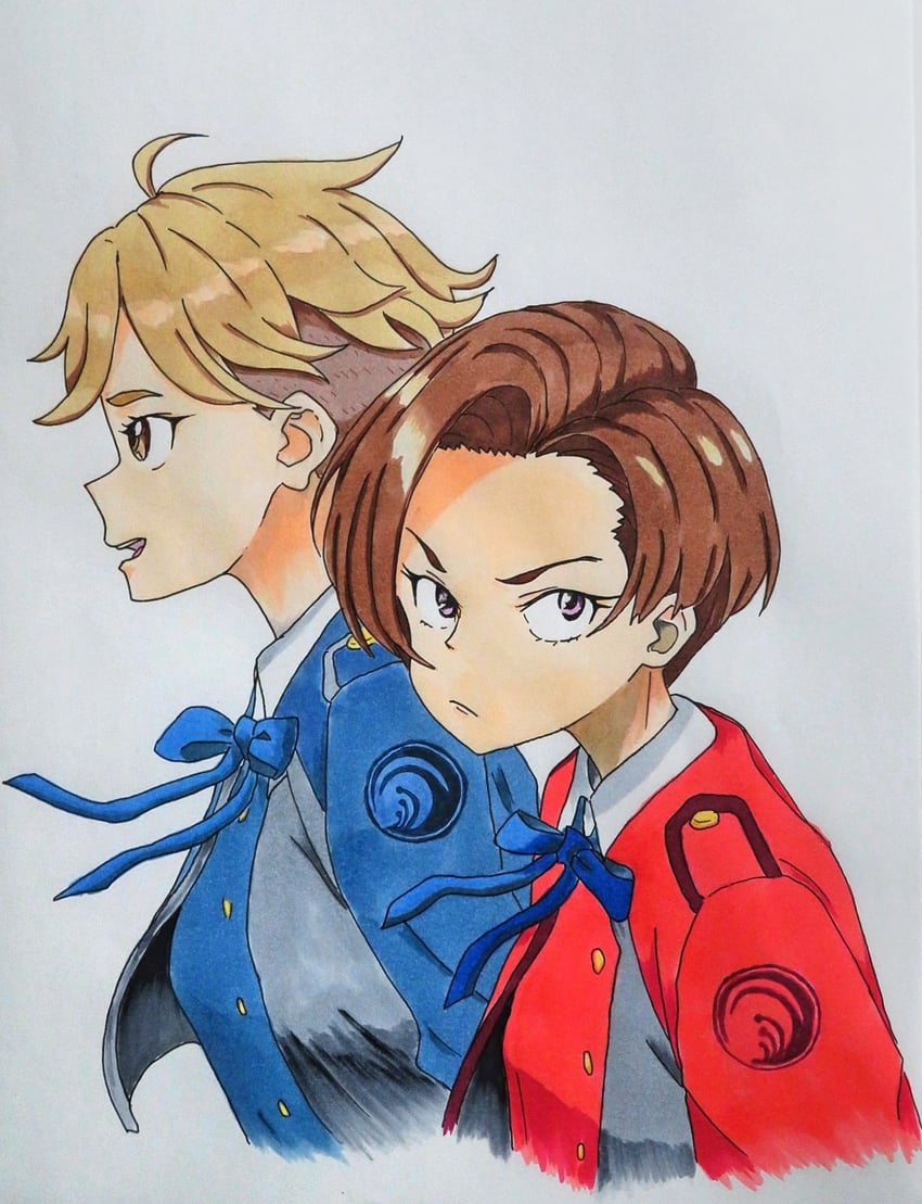 harukawa fuki and otome sakura (lycoris recoil) drawn by smile_(jdsmyoko)