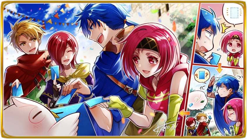 feh, matthew, neimi, leila, and colm (fire emblem and 3 more) drawn by itagaki_hako