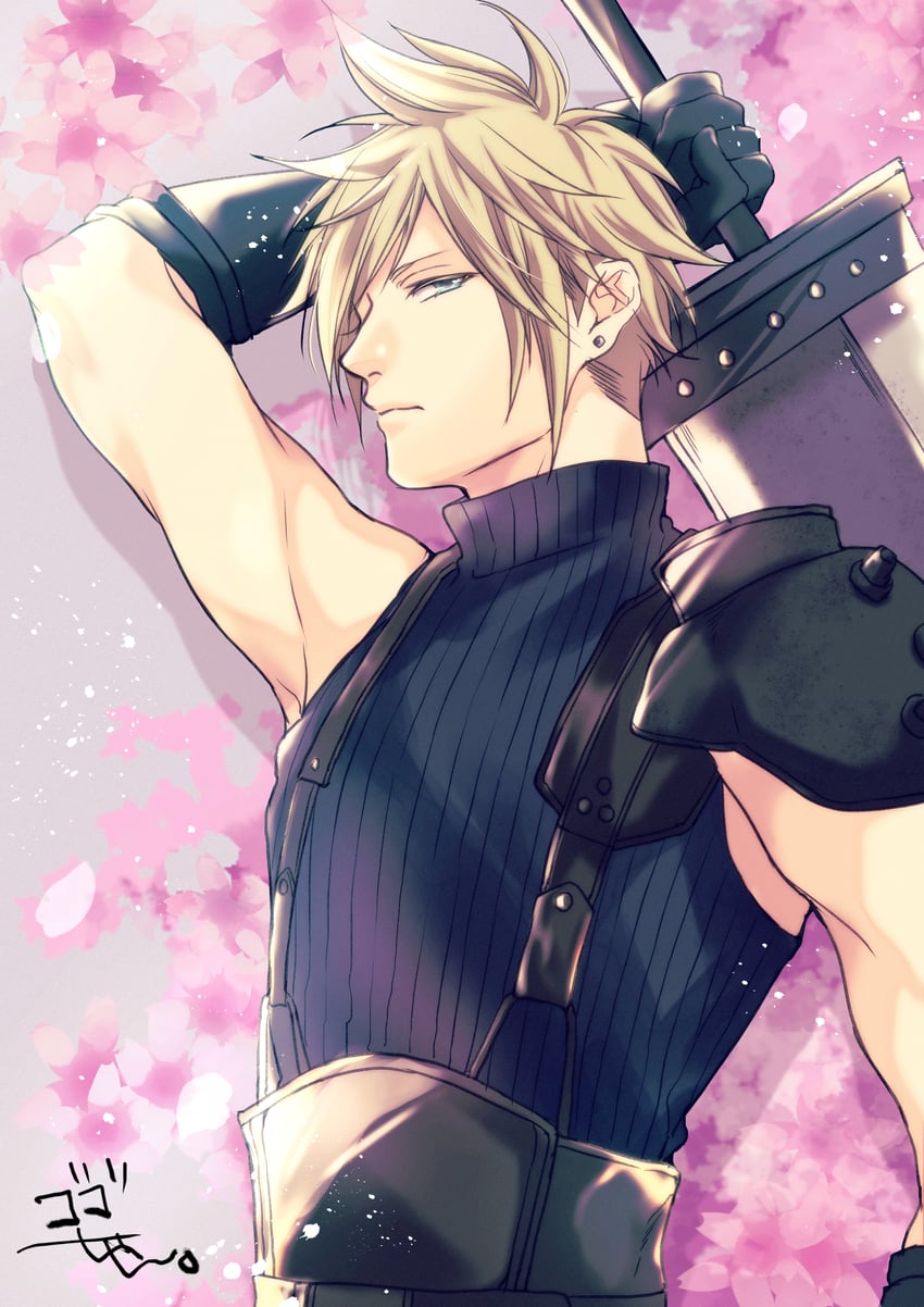 cloud strife (final fantasy and 2 more) drawn by gogochi55