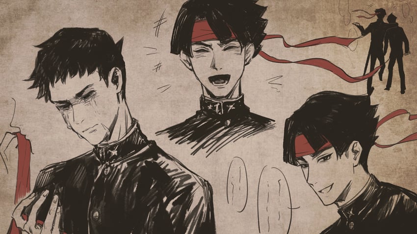ryunosuke naruhodo and kazuma asogi (ace attorney and 1 more) drawn by kaze_(yznyttdgs)