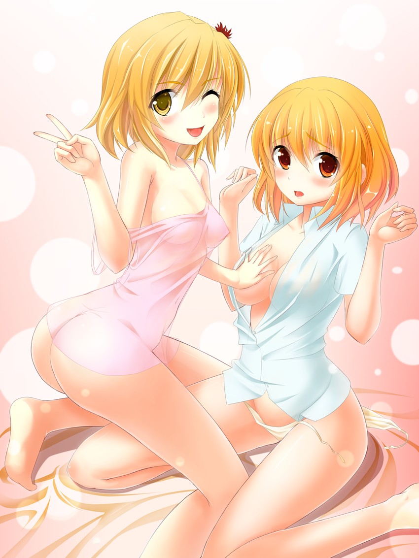 aki minoriko and aki shizuha (touhou) drawn by fujino_(yoshi9798174)