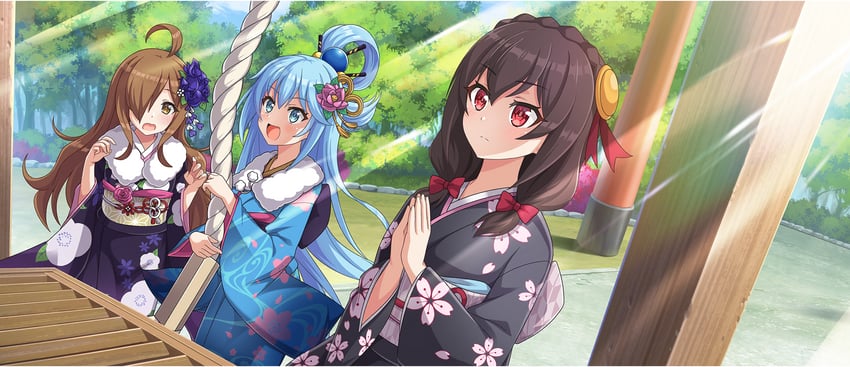aqua, yunyun, and wiz (kono subarashii sekai ni shukufuku wo! and 1 more)