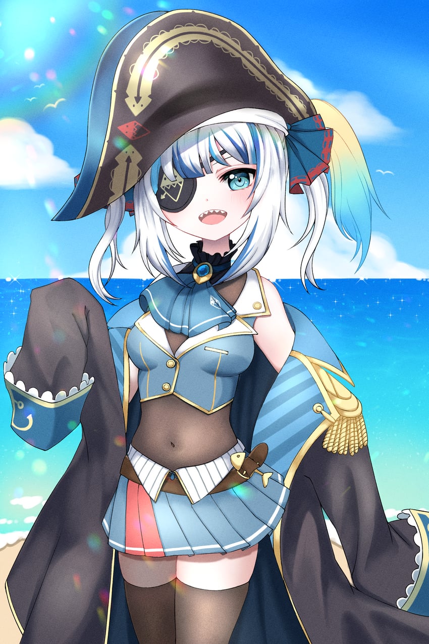 houshou marine and gawr gura (hololive and 1 more) drawn by kaisin_ao