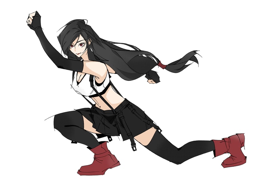 tifa lockhart (final fantasy and 2 more) drawn by mianmian741