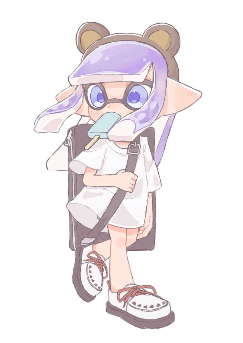 inkling player character and inkling girl (splatoon) drawn by kome_626