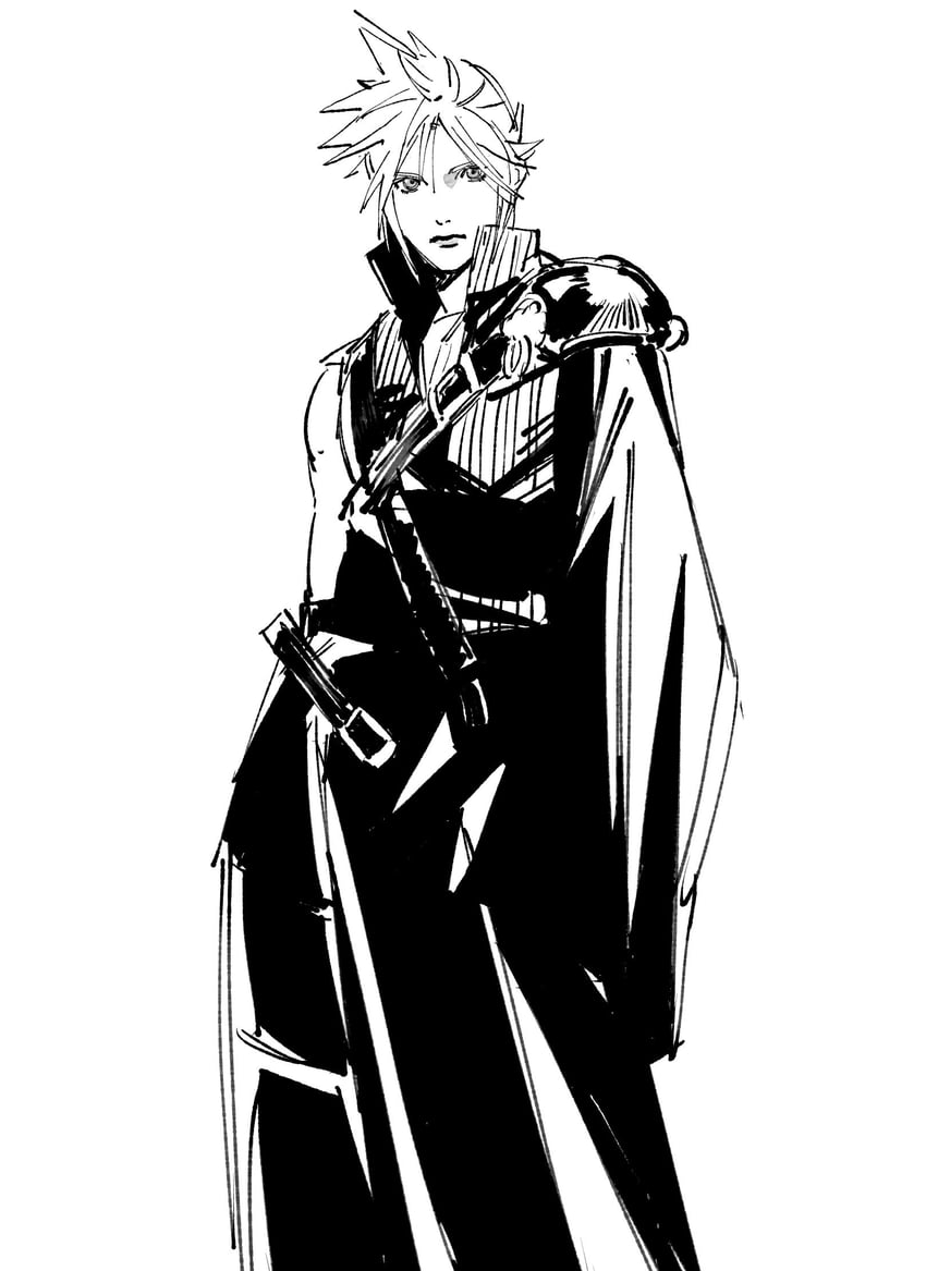 cloud strife (final fantasy and 2 more) drawn by 9t4um0fpin35758