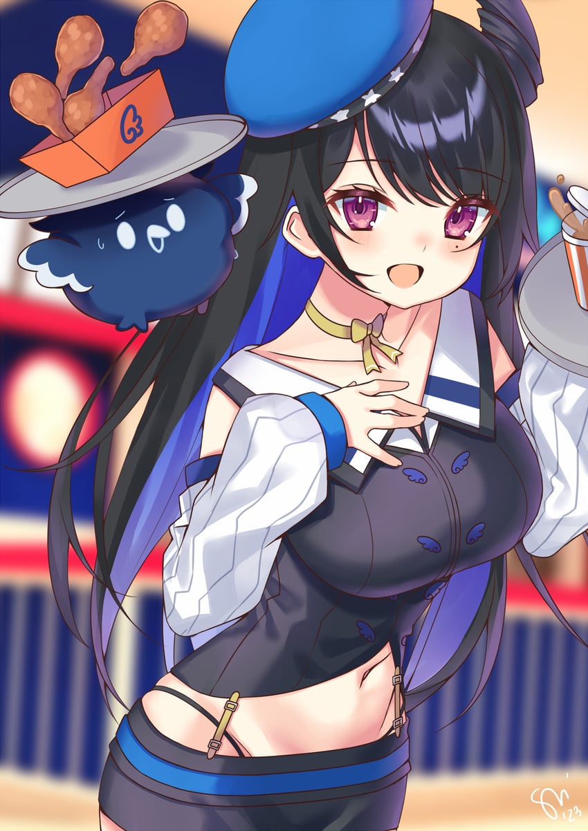 takanashi kiara, nerissa ravencroft, kfp employee, and jailbird (hololive and 1 more) drawn by watashishi