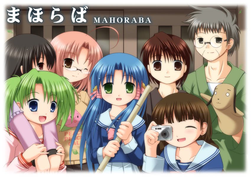 aoba kozue, kurosaki asami, kurosaki sayoko, shiratori ryuushi, chanohata tamami, and 3 more (mahoraba) drawn by kanna_hisashi