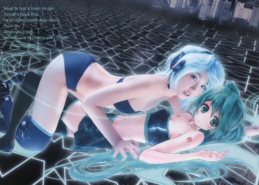 hatsune miku and yoshiki risa (vocaloid and 1 more)