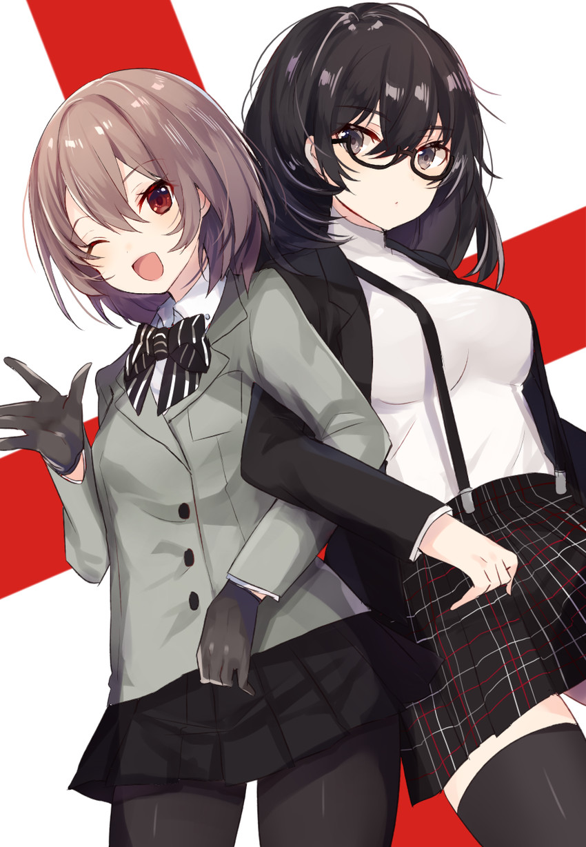 amamiya ren and akechi gorou (persona and 1 more) drawn by sakofu