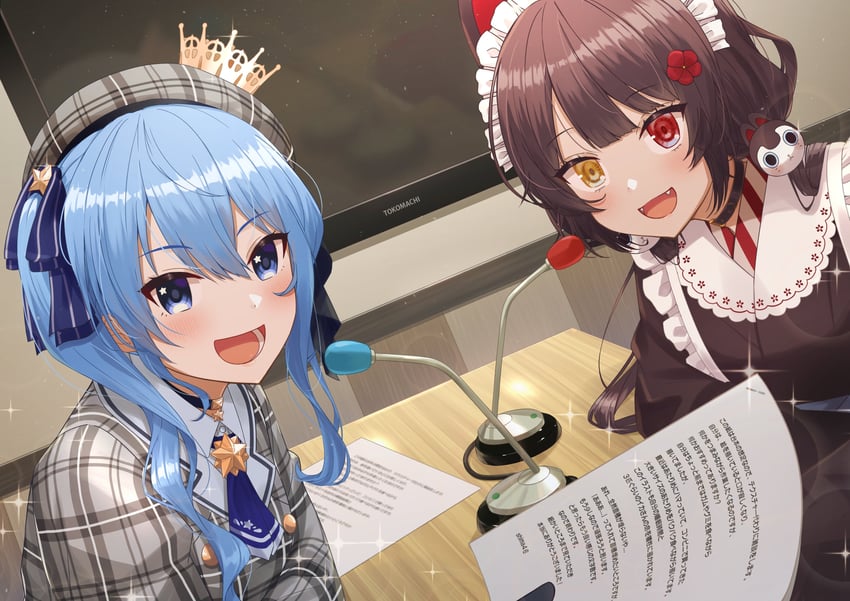 hoshimachi suisei and inui toko (hololive and 1 more) drawn by shima46