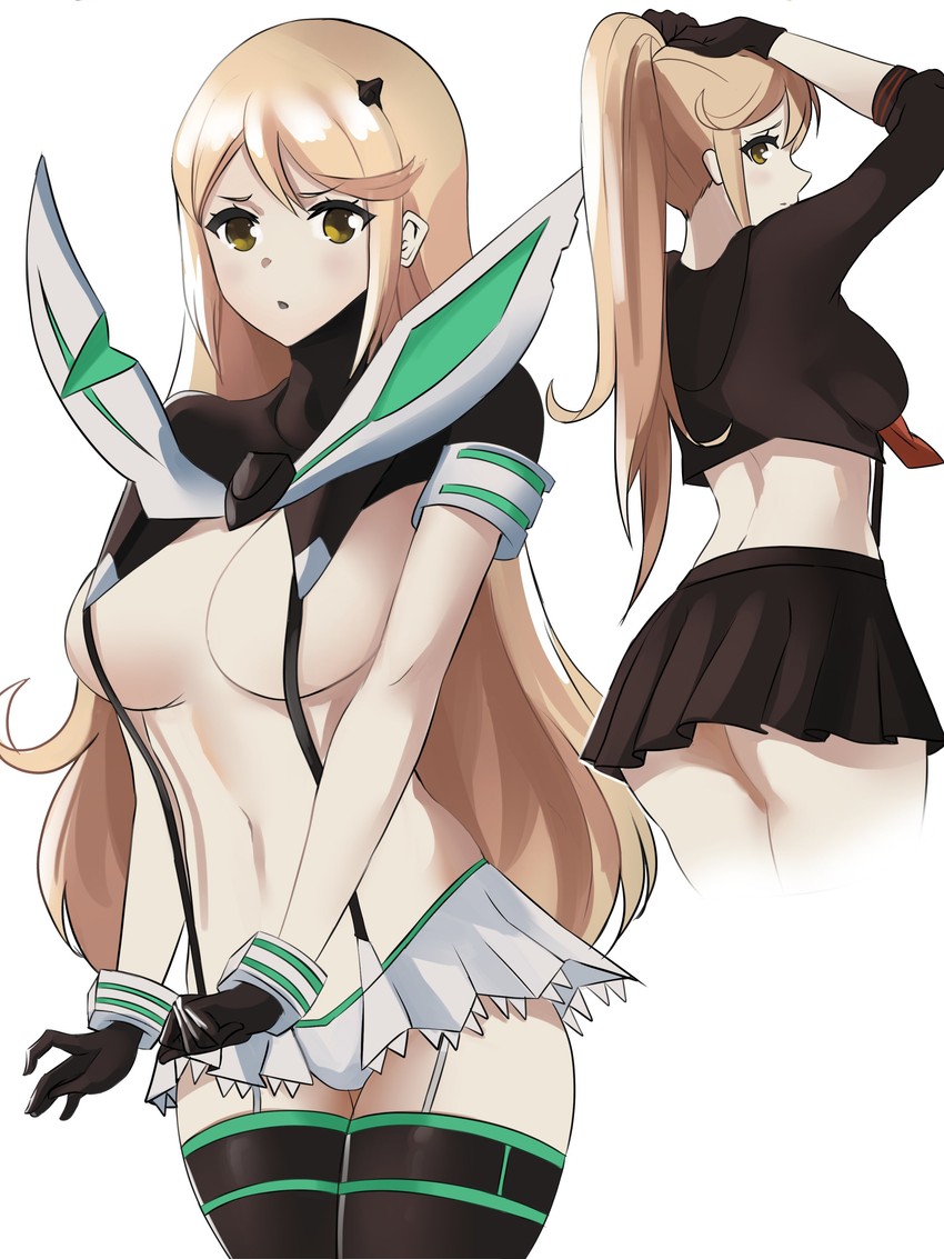 matoi ryuuko, mythra, and senketsu (xenoblade chronicles and 2 more) drawn by tommy_(kingdukeee)
