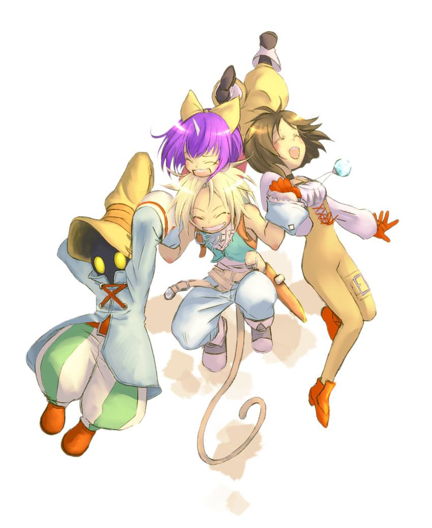zidane tribal, garnet til alexandros xvii, black mage, vivi ornitier, and eiko carol (final fantasy and 1 more) drawn by aoko_(kaina)