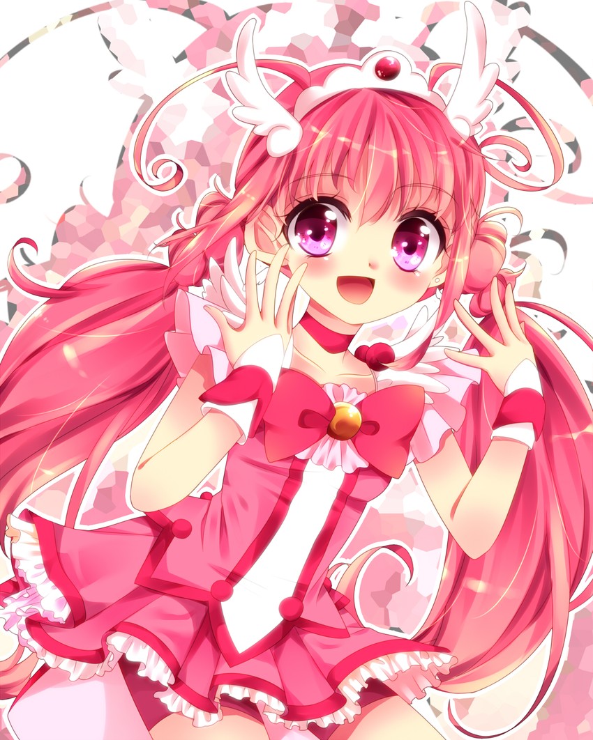 hoshizora miyuki and cure happy (precure and 1 more) drawn by uzuki_aki